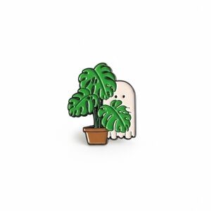 Ghost Hiding Behind a Plant Pin